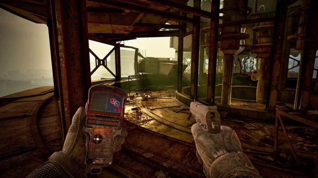 Геймплей S.T.A.L.K.E.R. 2: Cost of Hope з детектором аномалій у промисловій локації Зони